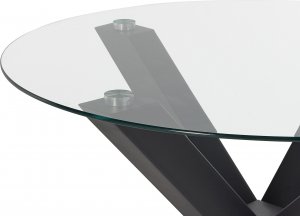 Beliani Stół do jadalni okrągły 100 cm czarny OTIUM 3