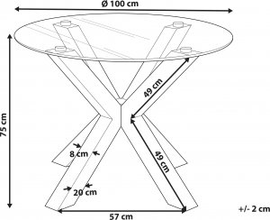 Beliani Stół do jadalni okrągły 100 cm czarny OTIUM 5