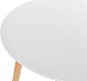 Beliani Stół do jadalni okrągły 80 cm biały BOMA 3
