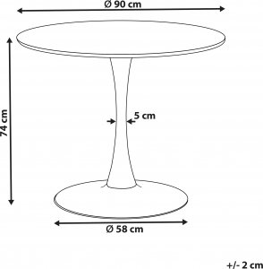 Beliani Stół do jadalni okrągły 90 cm efekt marmuru biało-złoty BOCA 6