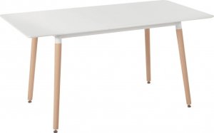 Beliani Stół do jadalni rozkładany 120/150 x 80 cm biały z jasnym drewnem MIRABEL 1