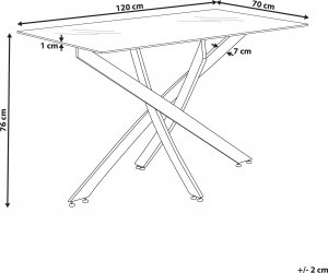 Beliani Stół do jadalni szklany 120 x 70 cm srebrny MARAMO 6