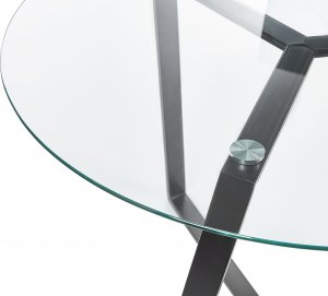 Beliani Stół do jadalni szklany okrągły 100 cm czarny KEBRI 4