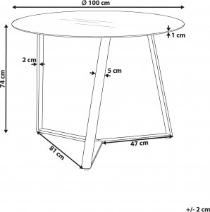 Beliani Stół do jadalni szklany okrągły 100 cm czarny KEBRI 6