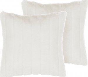 Beliani 2 poduszki dekoracyjne włochacze 45 x 45 cm białe PUMILA 1