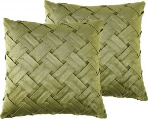 Beliani 2 welurowe poduszki dekoracyjne 43 x 43 cm zielone NARCISSUS 1