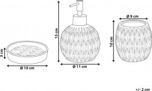 Beliani 3-częściowy zestaw akcesoriów łazienkowych czerwony BELEM 7