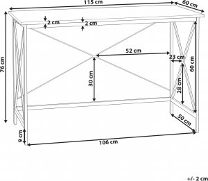 Biurko Beliani Futon Brązowo-Czarne 115 cm x 60 cm 7