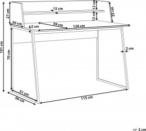 Biurko Beliani Gorus Brązowo-Czarne 120 cm x 59 cm 7