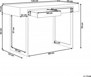 Biurko Beliani Vida Jasnobrązowe 120 cm x 55 cm 9
