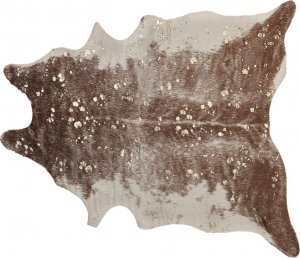 Beliani Dywan ekoskóra w łaty 130 x 170 cm brązowy ze złotym BOGONG 1