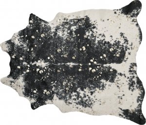 Beliani Dywan ekoskóra w łaty 130 x 170 cm czarno-biały BOGONG 1