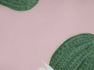 Beliani Dywan okrągły w kaktusy 120 cm różowy ELDIVAN 3