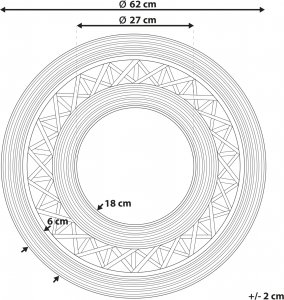 Beliani Bambusowe okrągłe lustro ścienne 62 cm brązowe CACOMA 5