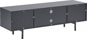 Beliani Szafka RTV czarna z jasnym drewnem SALINA 5