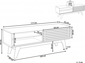 Beliani Szafka RTV jasne drewno TOLEDO 9