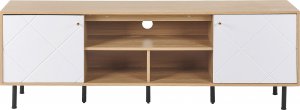 Beliani Szafka RTV jasne drewno z białym PALMER 3