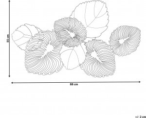 Beliani Dekoracja ścienna liście złoto-niebieska MAGNESIUM 5