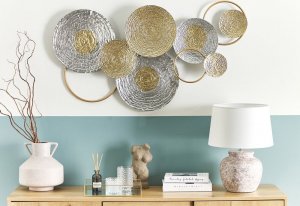 Beliani Dekoracja ścienna złoto-srebrna VANADIUM 2