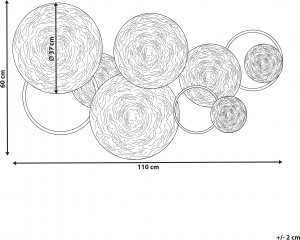 Beliani Dekoracja ścienna złoto-srebrna VANADIUM 5