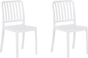 Beliani Zestaw 2 krzeseł ogrodowych biały SERSALE 1
