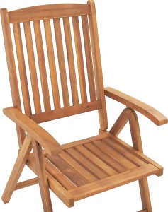 Beliani Zestaw 2 krzeseł ogrodowych składany drewno akacjowe z poduszkami kremowymi JAVA 8