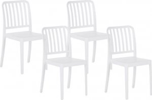 Beliani Zestaw 4 krzeseł ogrodowych biały SERSALE 1