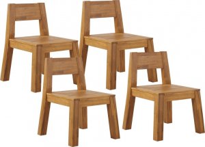 Beliani Zestaw 4 krzeseł ogrodowych drewno akacjowe LIVORNO 1