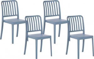 Beliani Zestaw 4 krzeseł ogrodowych niebieski SERSALE 1