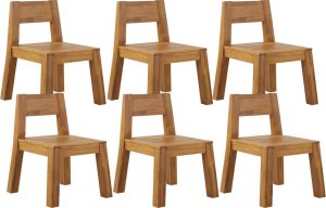 Beliani Zestaw 6 krzeseł ogrodowych drewno akacjowe LIVORNO 1