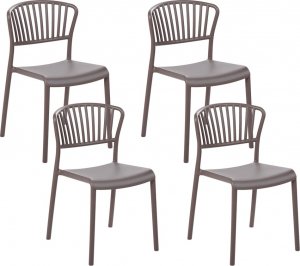 Beliani Zestaw 4 krzeseł do jadalni beżowoszary GELA 1