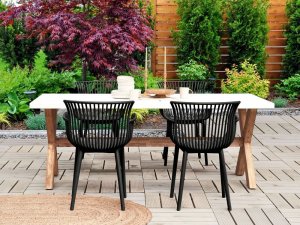 Beliani Zestaw 4 krzeseł do jadalni czarny PESARO 2