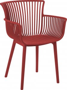 Beliani Zestaw 4 krzeseł do jadalni czerwony PESARO 4