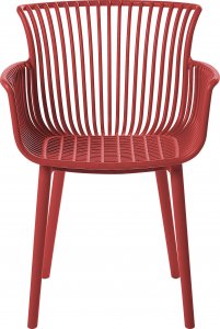 Beliani Zestaw 4 krzeseł do jadalni czerwony PESARO 5