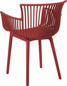 Beliani Zestaw 4 krzeseł do jadalni czerwony PESARO 6