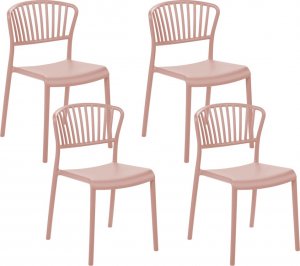 Beliani Zestaw 4 krzeseł do jadalni różowy GELA 1