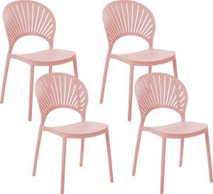 Beliani Zestaw 4 krzeseł do jadalni różowy OSTIA 1