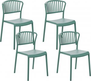 Beliani Zestaw 4 krzeseł do jadalni zielony GELA 1
