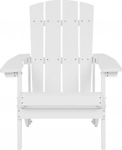 Beliani Krzesło ogrodowe z podnóżkiem białe ADIRONDACK 4