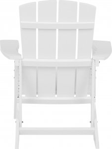 Beliani Krzesło ogrodowe z podnóżkiem białe ADIRONDACK 6