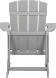 Beliani Krzesło ogrodowe z podnóżkiem jasnoszare ADIRONDACK 6