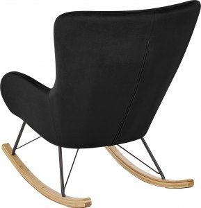 Beliani Fotel bujany welurowy czarny ELLAN 4
