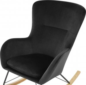 Beliani Fotel bujany welurowy czarny ELLAN 5