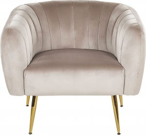 Beliani Fotel welurowy beżowy LACONIA 3