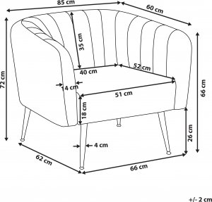 Beliani Fotel welurowy beżowy LACONIA 8