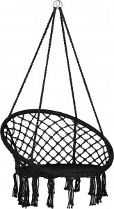 Beliani Fotel wiszący huśtawka makrama czarny GABELLA 4