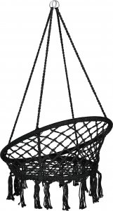 Beliani Fotel wiszący huśtawka makrama czarny GABELLA 5