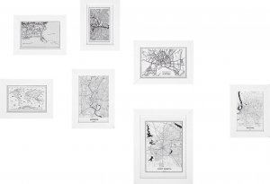 Ramka Beliani Galeria ścienna mapy 7 ramek biała DENKORO 1