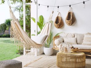 Beliani Hamak ogrodowy bawełniany beżowy ROCCA 2