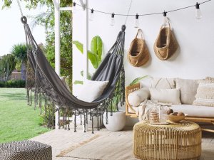 Beliani Hamak ogrodowy bawełniany szary ROCCA 2